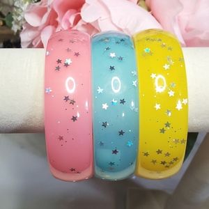 NEW! Glow in the star dark bangle set of 3, 80s' & 90s bracelets.